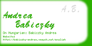 andrea babiczky business card